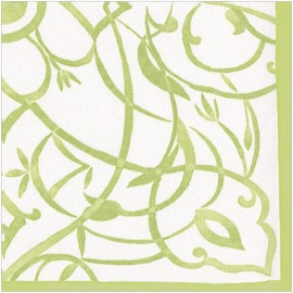 Caspari Algarve Paper Linen Dinner Napkins in Moss - 12 Per Package