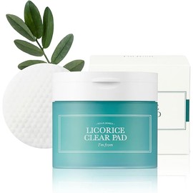 I'm from Licorice Clear Pad 200ml, 60 Toner Pads, 87% Korean Licorice, Calming & Gentle Exfoliating Toning Pads for Breakouts, Soothing, Hydrating for Sensitive & Irritated Skin