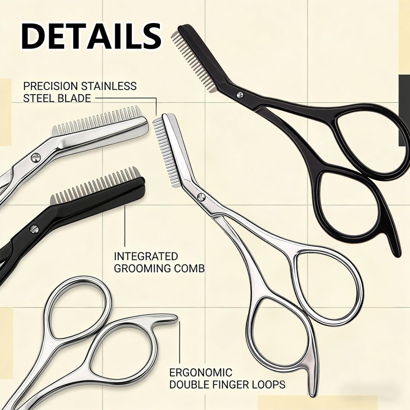 FunnAura 2 Pcs Eyebrow Scissors – Stainless Steel Brow Trimming