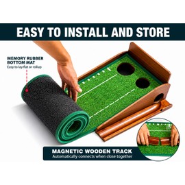 TiwisiTe Putting Green Indoor, 9.8 FT Golf Mat with Automatic Ball Return