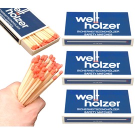 jameitop® 4 Pack XL World Wood Matchboxes 4 x 50 Packs Retro/Vintage Matches