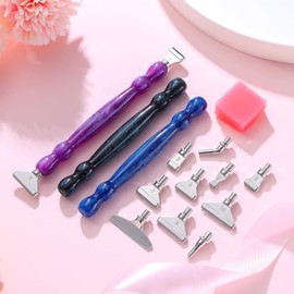 NIBESSER 21Pcs Diamond Art Painting Pen Kit 3pcs Diamond Art Pens 12 Pcs Metal Screw Thread Tips 5D Resin Painting Tools Accessories Multi Placer Tips for DIY Handmade (Sliver)