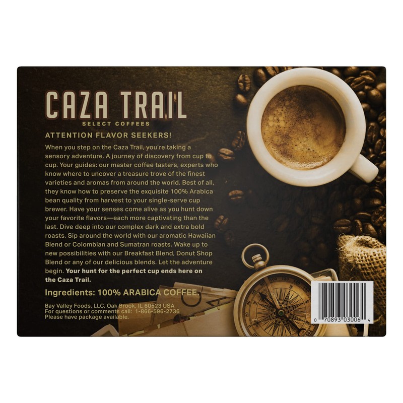 Caza Trail Coffee Pods, Dark Roast, Single Serve (Pack of