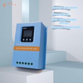 150A MPPT Solar Charge Controller, 12V 24V 36V 48V, LCD Display, Max 100V Input, Dual USB, for Lead-Acid and Lithium Batteries