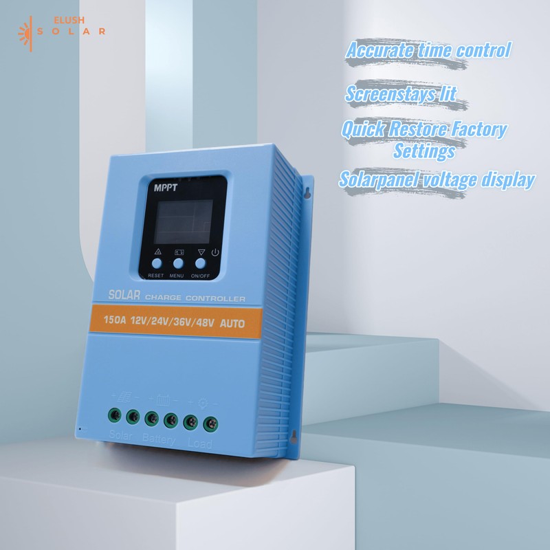150A MPPT Solar Charge Controller, 12V 24V 36V 48V, LCD