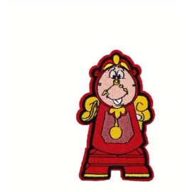 Unbranded Beauty And The Beast Inspired Cogsworth Embroidered 3.14" Tall Iron On Patch