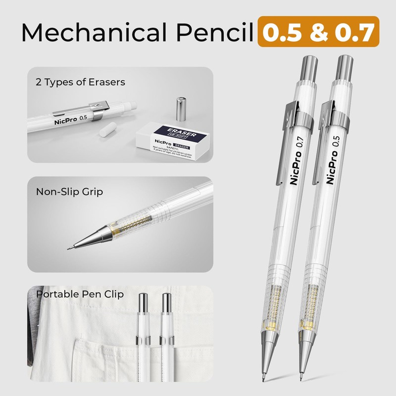 Nicpro 22 PCS Compass Geometry Tools with Case, Drafting Tools