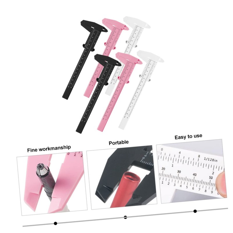 SAFIGLE 6Pcs Eyebrow Measuring Ruler Facial Calipers for Precise Eyebrow