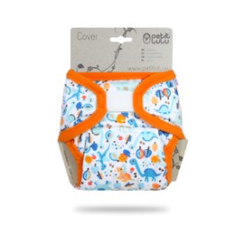Petit Lulu Size 2 PUL Overtrousers (5-16 kg) Velcro One Size Nappy Overpants Baby Nappy Pants Washable & Waterproof Fabric Nappies Made in EU (Prehistoric Animals)