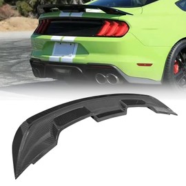 Collect Light Rear Spoiler Wing for 2015-2023 Ford Mustang 2 Door Coupe GT350 GT500 Rear Trunk Lid Wing Spoiler (Carbon Fiber)