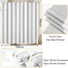 LB Grey and White Shower Curtain, Ombre, Striped, Anti-Mould, Waterproof