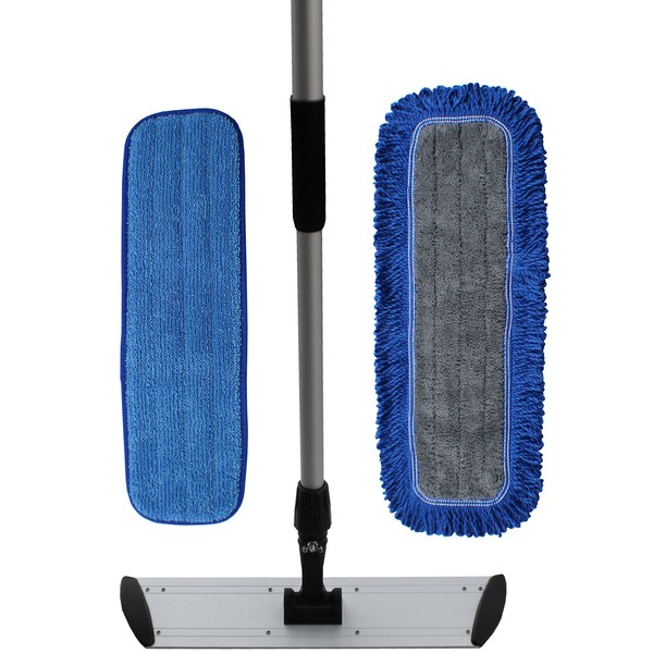 36" Professional Microfiber Floor Cleaning Kit | Superior Microfiber Mop Pads | Microfiber Mop Handle & Frame Set (36")