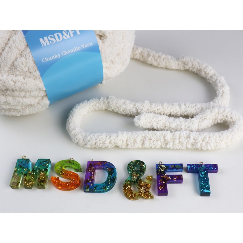 MSD&FT 4 Skeins Chunky Chenille Yarn Blanket Yarn (White)