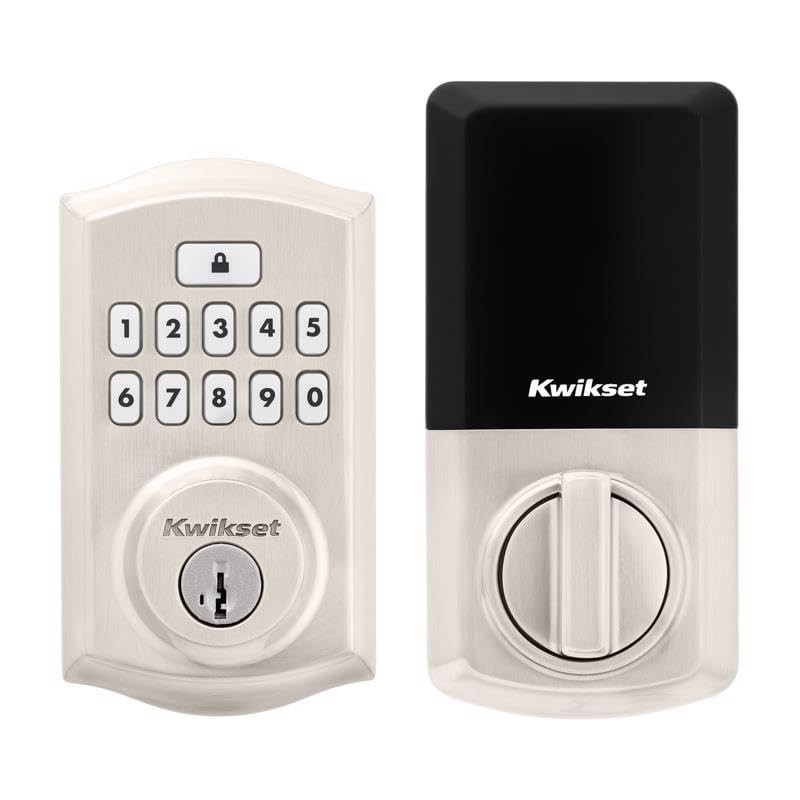 Kwikset 9260TRL-15S Traditional SmartCode Keypad Electronic Deadbolt SmartKey Satin Nickel