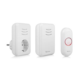 Byron DBY-22316 Wireless Doorbell Set, 16 Melodies & Up to 150 m Range, Up to 6 Chimes Connectable, 5 Levels Volume, Bell
