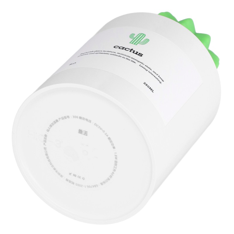 280ml Cactus Desktop Humidifier USB Power Supply Mute Nano Atomization