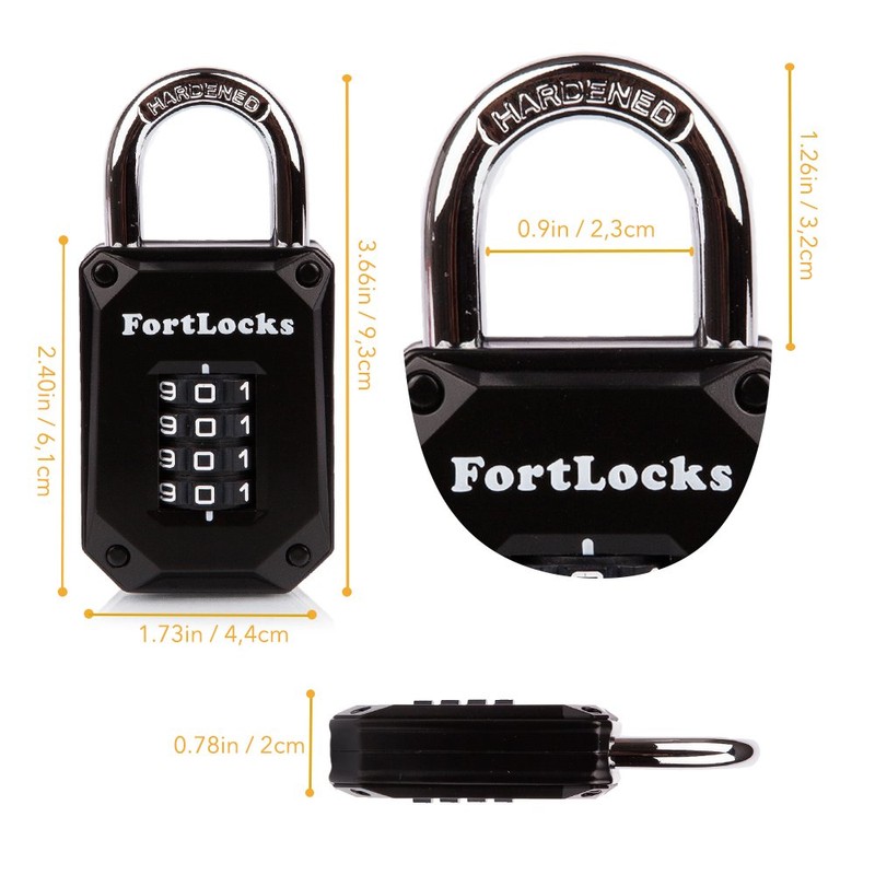 2 Pack Fortlocks Gym Locker Lock - 4 Digit, Heavy