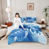 Homewish Sea Turtle Bedding Set Full,Octopus Seaweed Silhouette Comforter for