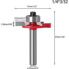 2pcs 1/4" Shank 2mm Slot Cutter Bit for Knock-On Furniture T Trim – Router Bit for Campervan, Motorhome, Woodworking, and Cabinet Joinery
