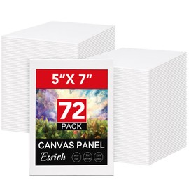 ESRICH 5x7 Canvas for Painting 72 Pack, Small Canvas Boards for Painting Primed Acid-Free Blank Canvases for Painting, Canvas Panels for Oil, Watercolor, Acrylic Paint.