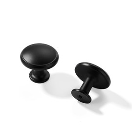 5 Pack Cabinet Knobs Matte Black Drawer Knob Kitchen Hardware - Single Hole Cabinet Knobs Kitchen Cabinet Pulls for Closet Wardrobe Dresser Cupboard