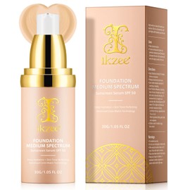 4 in 1 Foundation With SPF 50+, Longwearing & Waterproof, Color Changing Hydrating Concealer Medium Spectrum for Gym, Sport, 30g/1.05 fl.oz