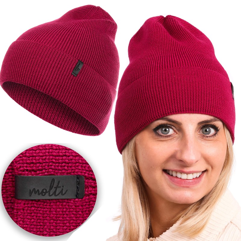 Molti Women's Warm Hat, 100% Wool Slouch Knitted Autumn/Winter Beanie