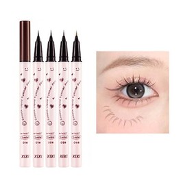 xixi Eyeliner Pair Blossom Rain Fine Smooth Eyeliner Waterproof and Sweatproof Ultra Fine Long Lasting Color Easy to Bleed Korean Makeup Ultra Fine Eyeliner 0.001mm Extra Fine Liquid Eyeliner High Fit