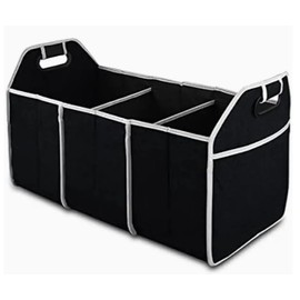 JMGKJM- Trunk Organizer, For SUV, Truck, Van, Sedan Portable Foldable Waterproof Auto Storage Bag With 3 Compartments