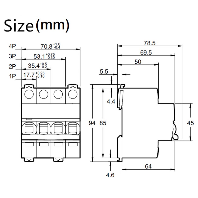 Circuit Breaker Air Switch With Leakage Protection Accessories 1P+N AC230V