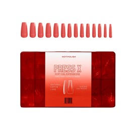 Notpolish PRESS X Soft Gel Nail Extensions - Long Natural Coffin Shaped Nail Tips for a Flawless Fit - Durable, Break-Resistant Fake Nails - Easy-to-Use Press On Nails - 630 Pcs