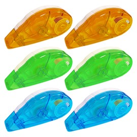 Glue Tape, 6 Pack Double Sided Tape Roller, Scrapbook Tape Craft Glue Tape Roller for Crafting Photo Album Cards, 0.31 in x 26.3 ft