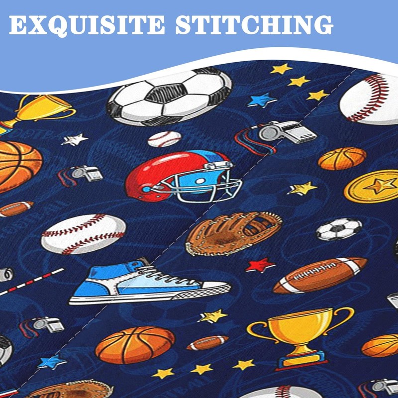 Nesker Football Twin Zipper Bedding for Boys, 3-Piece-All-in-one