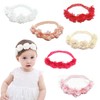 Baby Girls Delicate Chiffon Flowers Crown Headbands Soft Elastic Lace