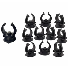 Aquarium Suction Cups with Clips (25MM) - Universal Heater Suction Cups, Lid Clips, Hose Holder, Fish Tank Suction Cup Clip, Top Fin Replacement Parts for Secure Aquarium Hood Positioning - 10pcs