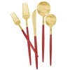 Matte Red Gold Silverware Set 30 Pieces, FAMEWARE Stainless Steel
