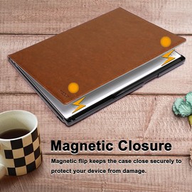 MOSISO Case for Remarkable Paper Pro 2024, Folio Protective Case for Remarkable Paper Pro 11.8 Inch with Folding Stand and Pen Holder, PU Leather Hard Back Shell Folio Case with Hand Strap, Brown