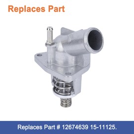 Conjunto de carcasa de termostato de aluminio mejorado (1 unidades). Sustituye a la pieza # 12674639 15-11125. Compatible con Chevy Silverado 1500 y Suburban & Tahoe 2014-2020, GMC Sierra 1500 y Yukon