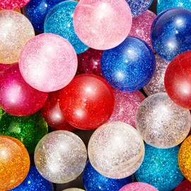 Shappy 60 Pcs Bouncy Balls 45 mm Glitter Bounce Ball Bulk with Storage Bag Large Bouncy Balls for Kids Goodie Bag Fillers Birthday Party Favors, Assorted Colors
