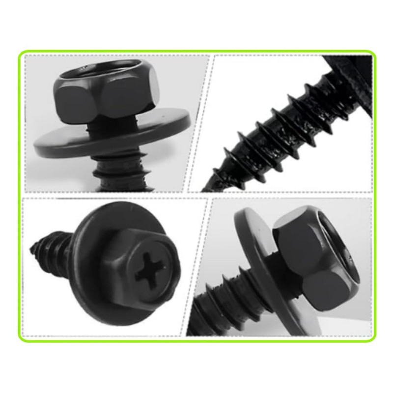GYWHOOFT Self Tapping Screws for Car Hex Head Screws with