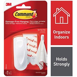 Command Spring Clip, 1 hook, 2 strips (17005-ES), 10 Pack