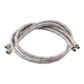 BEASAFY Pack of 2 80 cm x G3/8 x M10 Connection Hose Fitting, Braided Stainless Steel Reinforced Hose, Flex Hose Extension, Tap Hose for Tap Kitchen, for Tap Mixer Tap