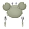 3pcs Toddler Divided Plate Set Silicone Baby Suction Plate Anti