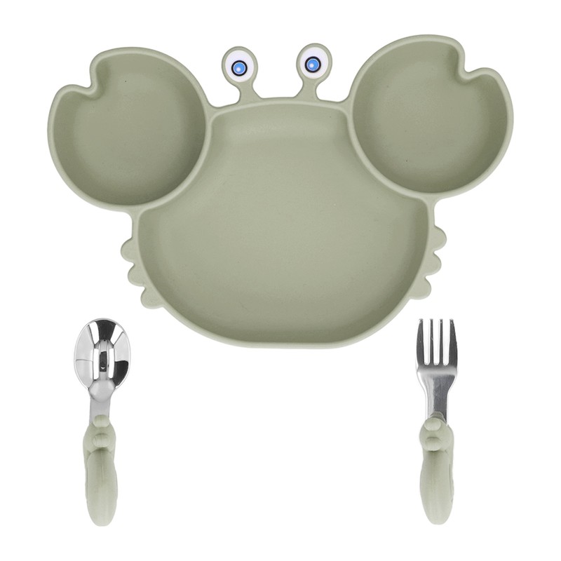 3pcs Toddler Divided Plate Set Silicone Baby Suction Plate Anti
