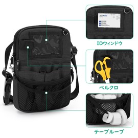 Trunab Nurse Bag, Nurse Pouch, Fanny Pack, Nurse, Multi-functional (Black)