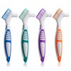 Octuitey Denture Brush 4Pcs Denture Toothbrushes，Denture Cleaning Care Cleaning Brush