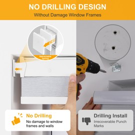 Homedemo No Drill No Tools Blackout Cellular Shades Cordless, Honeycomb Blinds for Window, Easy Install No Screws Thermal Insulated Noise Reduction Cellular Blinds for Home (White, 46" W x 48" H)