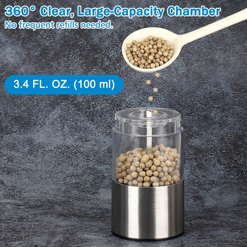 Accmor Electric Salt and Pepper Grinder Set, Automatic Salt Pepper