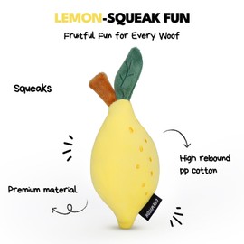 CHEWFFON Squeaky Plush Dog Toys, Puppy Toys, Lemon Squeaky Toy, Durable Dog Toys with Tough Nylon Lining, Cute Stuffed Dog Gift Toys for Small and Medium Dogs