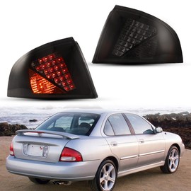 Nixon Offroad Tail Lights for Nissan Sentra 2000 2001 2002 2003 Tail Lamps LED Rear Lights Car Rear Lamps Assembly Replacement 1Pair (Matte Black Housing/Smoke Lens)